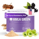 Amla Powder & Immuniteta Mešanica Superfood dodatek z bezgovo jagodo, 20x Ultra koncentrirana Amla, Imunska podpora, Izdelano z ingver, Cimet, Peppermint, Indijske kosmulje, Immuniteta, 30 Servinga