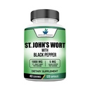 Ameriški standardni dodatki St. John’s Wort 1800mg na postrežbo z izvlečkom črnega paprika - Vegan, Gluten prost, ne-GMO, 120 Kapsule, 40 Servingov