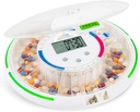 Live Fine Automatic Pill Dispenser z 28-dnevno elektronsko zdravilo Organizator, 6 Predloge za odmerjanje, enostavno branje LCD zaslon, Zvok & Svetlobna opozorila in ključ za recepte, vitamine, dodatki in več
