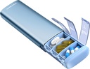 Vaydeer Metal Travel Organizer, 7 Day Weekly Pill Box, Velika zmogljivost dnevno srčkan tablete primeru za dodatke, tablete, vitamini in zdravila (majhna, modra)