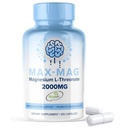 Max-Mag Magnezijev L-treonat dodatek - 105 Kapsule Made in USA- Magtein 2000mg Kompleks z vitaminom D3 in K2 za spanje, Mood & Brain Magnezij L Treonate Kapsule Nutrition by MaxLife Naturals