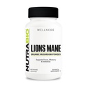 NutraBio Lions Mane dodatek Kapsule- Organic Lion's Mane Gobe v prahu (500mg)- Fokus, spomin, Imuniteta - 60 Zelenjavne kapsule