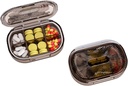Mali tabletke Box, Vlažno dokaz tablete primer, potovalne tablete Organizator za žepno torbico, Dnevno Portable Medicine Vitamin, ribje olje, dodatek (črna-3)