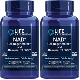 Življenjska razširitev NAD+ Regenerator celic in Resveratrol Elite, NIAGEN nikotinamid ribozid, Trans-resveratrol, quercetin, Fisetin, za dolgoživost, energijo in oksidativni stres, 30 Vegetarian kapsula