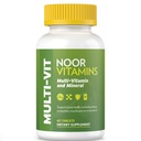 Noor Vitamini Halal Vitamini, Daily Multivitamin, Halal Vitamin za ženske in moške, 30 Vitamini in minerali, A, B12, C, Železo, Cink za podporo splošnega zdravja, Non-GMO, Halal Multivitamin (2 mesec dobave)