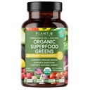 Rastlina.O Organic Super Greens [Fruit & Veggie dodatek] Visoka absorpcija Antioksidanti iz zelenega praška z Alfalfa, Beet Root, Tart Cherry za imuno podporo, Gut Health, Energy, 60 Veggie Tablets