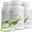 AloeCure Organic Aloe Vera Kapsule, 160.000mg Notranji Aloe Leaf Enakovreden na Serving, Podpora Gut, Prebavne, & Imunsko zdravje, Pomaga ohraniti uravnotežene želodčne kisline, Aloin Free, 60Caps x 3Btl