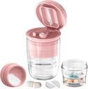 Ločevalnik tablet z dispenzerjem, rezalnik tablet za majhne ali velike tablete, tablete za drobljenje, vitamini, tablete, rezilo iz nerjavečega jekla, pokal za odstranjevanje (Pink-1)