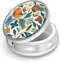 Tableta Box-3 Predel majhne tablete Zabojnik za Purse & Pocket Mini Metal Tablete Imetnik potovalne tablete Zabojnik tablet Hold Dodatki Vitamini BPA-free (Floral Vzorec)
