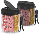 Dispenzer tablet s 7 Velikimi oddelki, Organizator tablet za potovanje, Dopolnilo Organizator z anti-Mexing Design, BPA-free Pill Container z 20 Pcs etikete, Črna 2pcs