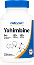 Nutricost Yohimbine HCl 5 mg, 120 kapsul - brez glutena in brez glutena