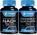 Magnezij Glycinate Kapsule - 750mg - Magnezij dopolnilo visoka absorpcija dodatek  Dodatek z Resveratrolom