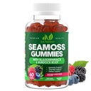 Sea Moss 3000mg Gumies z Bladderwrack in Burdock koren - Naravni irski Moss za imuno, ščitnico in detox podporo - Dodatna moč, Velika degustacija - Gluten-free, Vegan - 60 Gumies