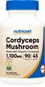 Nutricost Cordyceps Kapsule gob 1100mg, 45 Serv - COF Certified z organsko, vegetarijansko, Gluten, 550mg na kapsulo (90 kapsul)
