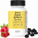 Super Greens multivitaminski žvečilni gumiji za odrasle in otroke Imunska podpora & Prebavno zdravje - Dnevno Fiber Probiotic dodatek sadje & Veggie Žvečljivi Gummy - Raspberry Flavor - 60-dnevno dobavo