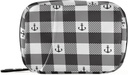 Črna in bela plaid tablete tablete Box 7 dan tablete primer tablete potovalne tablete organizator vrečka z zadrgo prenosni tedenski primer kompaktna velikost za vitamin dodatek imetnik