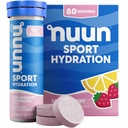 Nuun Sport Elektrolitske tablete z magnezijem, kalcijom, kalijem, kloridom in natrijem, brez glutena in veganom, jagodna limonada, 8 pakiranj (80 skupaj)