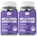 Melatonin 20mg Gumiji za odrasle (2 pakiranji) Dodatna moč z L-teanin, Ashwagandha, Magnezij, Kurkuma, GABA, Lemon Balm in Kamilica za podporo zdrave cirkadian ritm, grozdni okus