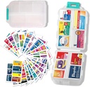 Velike tablete Organizator z medicinskimi nalepkami - 7 Day Travel Daily Container, Mini Medication Storage Case (White, 161 Labels)