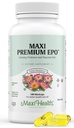 Maxi-Health Evening Primrose and Flax Semena Oil Softgels - Vegan Omega 3 6 9 Dodatki za zdravo kožo, lase in sklepe - Kosher Certified, Organski večer Primrose Oil Softgels, 180 Count