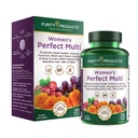 Izdelki čistosti Ženske Perfect Multi balansirani multivitaminski - Podpira Zdravje sečil, Imunski, Kost + Mišice, Las, Koža, Nohti, Elitni probiotik za prebavno zdravje + Več - 120 tablet
