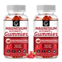 Magnezij Glycinate Gumies 400mg, Mg Kalijev dodatek s keliranim magnezijevega malata kompleksa, vitamina D, B6 in CoQ10, Podpora za spomin, miren, Mood in spanje - 60 Število (Pack od 2)