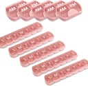 10 Pack (tedensko in dnevno), 2 krat na dan (AM/PM) + 7-dnevne tablete Organizator, vitaminski načrtovalec, velike zmogljivosti set tablet, potovalne tablete Primer za zdravila/vitamine/ribja olja/dodatki, roza