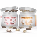 Turkesterone & Tongkat Ali Lean Mišična rast in okrevanje + Fadogia Agresis Mišična zbirka za atletsko zmogljivost in mišično maso (60 kapsul)