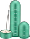 Zannaki Metal Moistrure Proof Weekly Pill Organizer, Stackable Aluminum Alloy BPA Brezplačno potovanje pohodništvo 7 dan Tablete Box Primer vodoodporne in velik kompartment, da imajo tablete, vitamini, ribje olje, dodatki