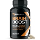 Brain Booster Supplement for Focus - Klinično potrjena Nootropics Brain Support Supplement with Bacopa Monnieri Extract & Patented goBHB za kognitivno podporo - 3. stranka testiran (30 Serving)