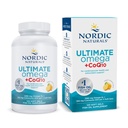 Nordic Naturals Ultimate Omega + CoQ10, Lemon - 120 Soft Gels - 1280 mg Omega-3 + 100 mg CoQ10 - Zdravje srca, celična energija, antioksidant podpora - Non-GMO - 60 Servings