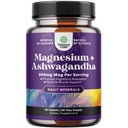 Pure Calm Relaxing Magnezij Glicinate dodatek z Ashwagandha - Magnezij za podporo stresu in počitek za odrasle - visoke absorpcijske tablete za podporo kosti in mišične kratice - 90 Count