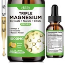 Tekoči magnezijev glicinat Dodatek 1000mg, Mirni magnezijev citrat, Taurat kapljice z Omega 3, cink, Ashwagandha, L-teanin, Kamilica za spanje, Mood, Stress Relief, kosti, mišice, limonina aroma