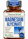 Čisti magnezijev glicinat 200 mg (Glicinato de Magnesio) – Kelirani magnezijev dodatek za spanje, sprostitev, mišično in žensko dobro počutje – bolje absorbirani kot citrat ali oksid – 60 veganskih kapsul