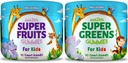 Infuzije Super sadje in Super zelene Gumije za otroke 180 Count Superfood Mešanica mehko in okusno Gluten brezplačno ne-GMO
