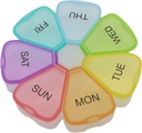 7 tedenske tablete okrogli organizator, ShysTech velike tablete tablete tablete Box 1 čas na dan za tablete/zdravilo/dodatki/vitamin (večbarvno)