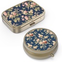 Škatla tablete tablete z Mirror Retro Majhne tablete zaboj za torbico ali žepne bronaste tablete škatle ali vitamini, ribje olje, dodatki, tablete vsebuje potovalna darila(2PCS)