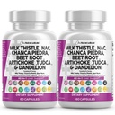 Čisti Nutraceuticals mleko Thistle NAC Chanca Piedra pesa koren Artichoke Dandelion koren - čiščenje jeter dodatek Plus TUDCA Choline & Ginger - 2Pack