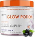 Genius Brand Genius Glow Potion - Daily Skincare Supplement for Glowing Skin - podpira Hidracijo, elastičnost, Imunsko zdravje in delovanje možganov - poganja Nootropics - Acai Berry - 30 Servings