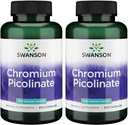 Swanson Chromium Pikolinat - Naravni dodatek, ki spodbuja presnovo in obvladovanje telesne mase - podpira zdrave ravni sladkorja v krvi že v običajnem razponu - (200 kapsul, 200mcg vsak) 2 paket