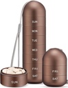 Zannaki Metal Moistrure Proof Weekly Pill Organizer, Stackable Aluminum Alloy BPA Brezplačno potovanje pohodništvo 7 dan Tablete Box Primer vodoodporne in velik kompartment, da imajo tablete, vitamini, ribje olje, dodatki