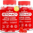 Jabolčni viničar Gumies, Keto ACV Gumies s probiotiki, Vitamin B12 & Keto Podpora, 2000 mg ACV z materjo za prebavo, Presnova, Čistilno in Detox diet, Vegan, Nizki sladkor, 120 Štetje