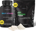 Livingood Daily Heart Valve Podpora Bundle - Multivitamini/Multiminerals Plus Greens Powder za dobro uravnotežen in popolno prehransko podporo - Heart Health Supplements