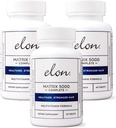 Elon Matrix 5000 Popolni multivitamin – vitamini za rast kože, las in nohtov – Zdravi vitamini za rast las za ženske in moške – 5000Mcg Biotin dodatek, paket 3 (180 Dnevna dobava)