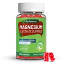 Magnezij Glycinate Gumies 600mg za ženske in moške, z magnezijevim L-treonatom 300mg, CoQ10 in črni poper, Vegan (60 Count)