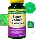 Super vitamin B-kompleks 100 tablet Prehranska dopolnila Sveženj Exclusive Better Ligth&Spring Guide + Tedenske tablete Organizirajte (3 izdelkov)