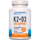 2 v 1 High Potency Formula 90mcg Vitamin K2 (MK7) in 5000 i.e. Vitamin D3 Dodatek I Ne-GMO Formula, Enostavno za pogoltniti Vitamin D & K Complex, 120 Kapsule I 4-mesečni dobave