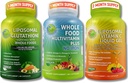 Dnevno imuno, antioksidant in energijska podpora paket – liposomski glutation 500mg s celimi živili + liposomski vitamin C 1100mg tekoči gel + veganski celi živilski multivitamin brez železa