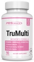 PEScience TruMulti multivitamin za ženske z železom, dnevna formula s premijskim vitaminom C, D, cinkov dodatek za imuno podporo, kelirani minerali, 90 Kapsule z enostavnim pogoltnitvijo