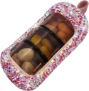 Organizator tablete Bling - Luštna in kompaktna tableta Box za torbico - Stilistična tableta Case z iskrivo oblikovanje - Travel-prijatelj Medicine Imetnik - Drsenje v / Out Design tablete Organizer (Pink)